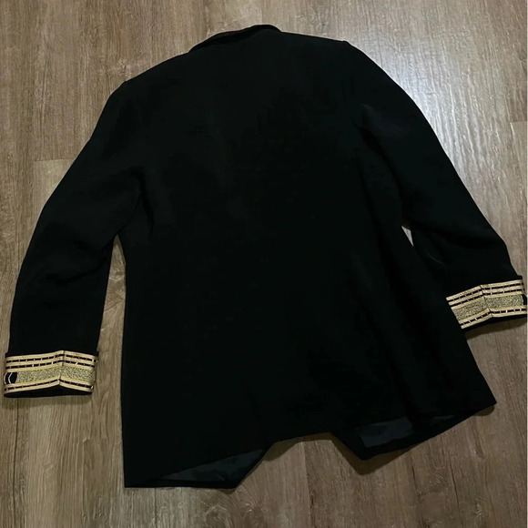 Louise Ricci jeweled black one button blazer plus size gold embroidery - Picture 3 of 11